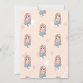 Cute Baby Mermaid Stars Birthday Uitnodiging (Achterkant)