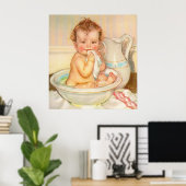 Cute Baby met een wissel Poster (Thuiskantoor)