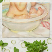 Cute Baby met een wissel Theedoek (Gevouwen)