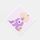 Cute Baby met Teddy Bear en Blanket Servet (Hoek)