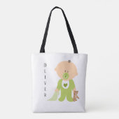 Cute Baby met Teddy Bear Personalize Diaper Tote Bag (Achterkant)