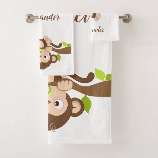 Cute Baby Monkey Bad Handdoek (Insitu)
