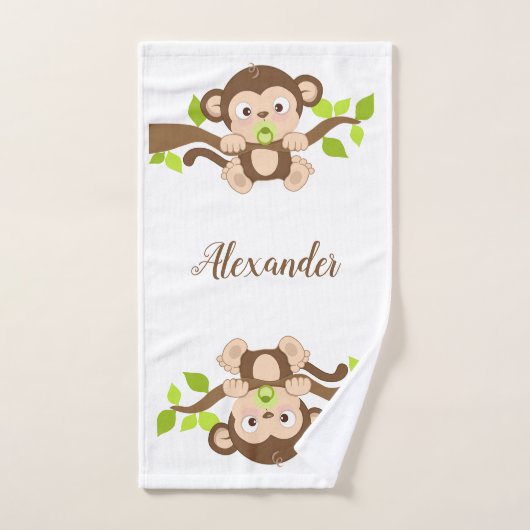 Cute Baby Monkey Bad Handdoek (Handdoek)