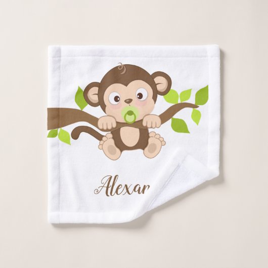 Cute Baby Monkey Bad Handdoek (Wasdoekje)