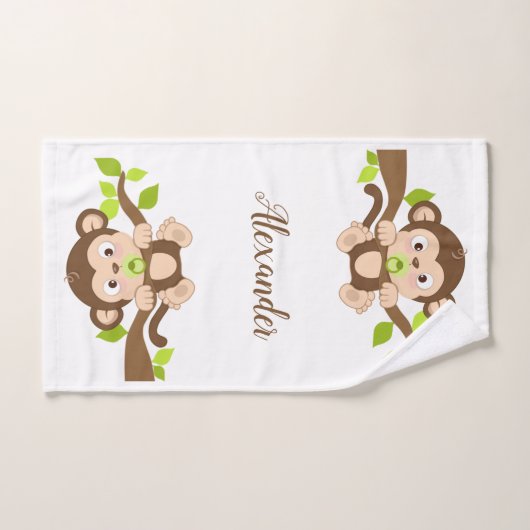 Cute Baby Monkey Bad Handdoek (Handdoek)