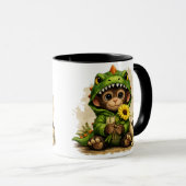 Cute Baby Monkey Dinosaur Costume Coffee Mug Mok (Voorkant rechts)