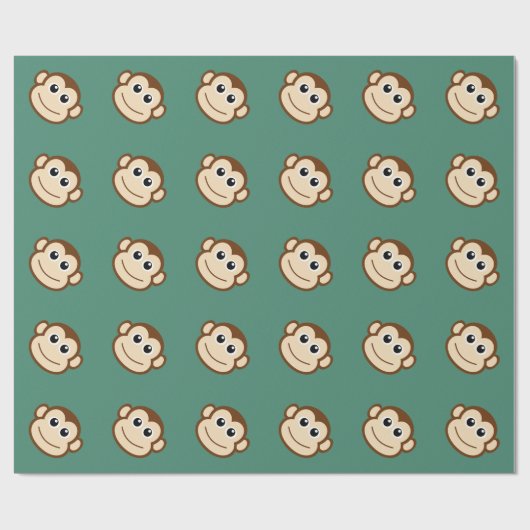 Cute Baby Monkey Face Cadeaupapier (Vlak)