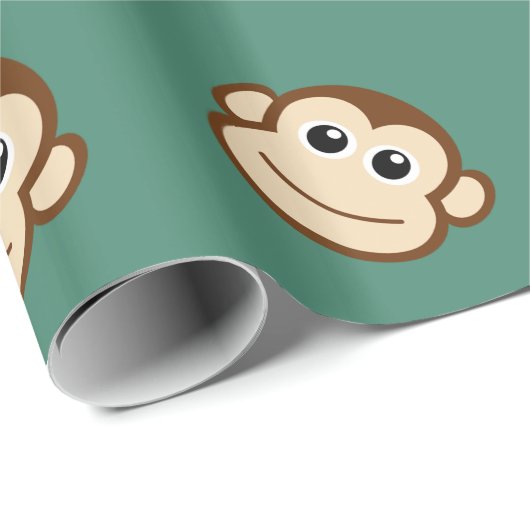 Cute Baby Monkey Face Cadeaupapier (Rol Hoek)