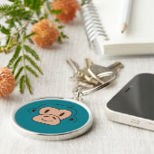 Cute Baby Monkey Face Sleutelhanger (Zijkant)