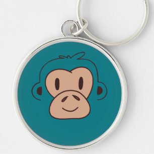 Cute Baby Monkey Face Sleutelhanger