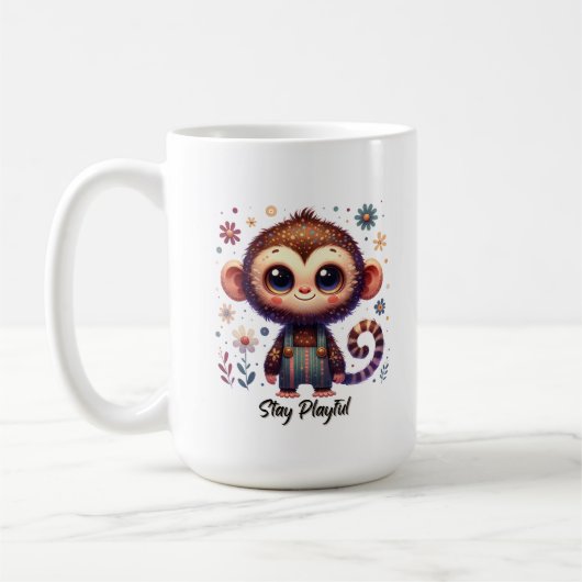 Cute Baby Monkey Koffiemok (Links)