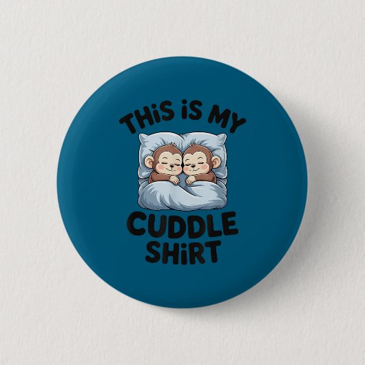 Cute Baby Monkey Lovers This Is My Cuddle  Ronde Button 5,7 Cm (Voorkant)