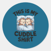 Cute Baby Monkey Lovers This Is My Cuddle  Ronde Sticker (Voorkant)