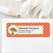 Cute Baby Monkey met een Pacifier op Polka Dots Etiket (Insitu)