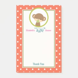 Cute Baby Monkey met een Pacifier op Polka Dots Post-it® Notes