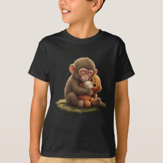 Cute Baby Monkey Punch Viral Zoo Japan Design T-shirt