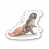 Cute Baby Monkey Sticker – Emotional Support Anima (Voorkant)