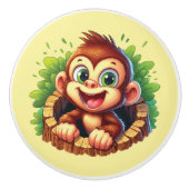 Cute baby monkey unisex keramische knop (Voorkant)