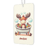 Cute Baby Moose Bath Time Cartoon Illustration Luchtverfrisser (Links)