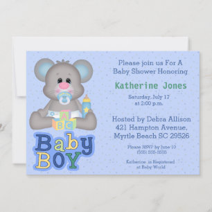 Cute Baby Mouse Baby shower Invitation Kaart