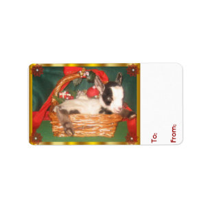 Cute Baby Myotonic Goat Kerstmis Label