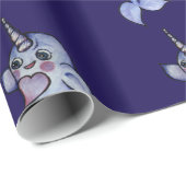 Cute baby narwhal cadeaupapier (Rol Hoek)
