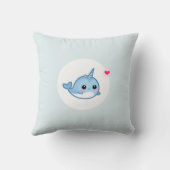 Cute baby narwhal en regenboog kussen (Achterkant)