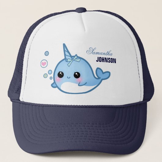 Cute baby narwhal - Gepersonaliseerd Trucker Pet (Voorkant)