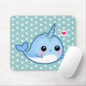 Cute baby narwhal muismat (Met muis)