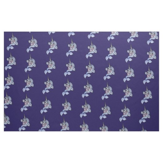 Cute baby narwhal stof (Fat Quarter)