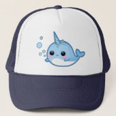 Cute baby narwhal trucker pet (Voorkant)