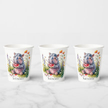 Cute Baby Nijlpaard Watermeloen Baby Shower