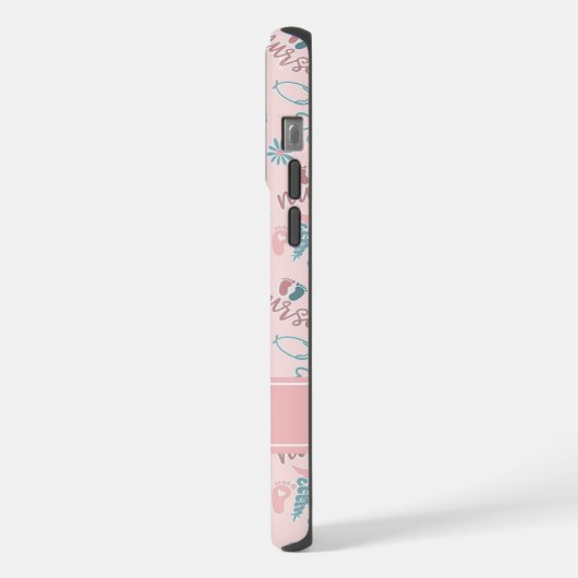 Cute Baby Nurse Phone Case | Personalized Name iPhone Hoesje (Linkerkant)