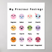 Cute Baby Nursery Feelings Education Poster (Voorkant)
