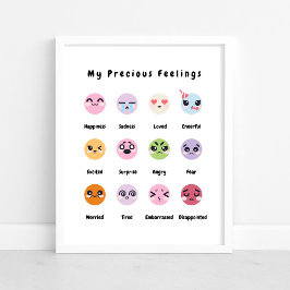 Cute Baby Nursery Feelings Education Poster