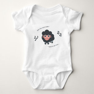 Cute baby nursery rhyme body suit ba zwarte schaap romper