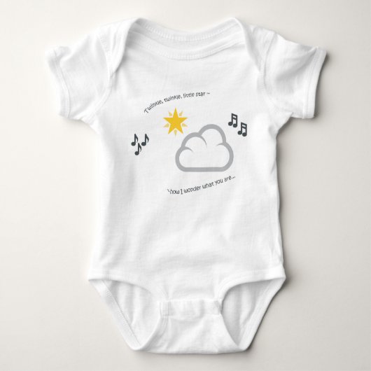 Cute baby nursery rhyme twinkle kleine ster romper (Voorkant)