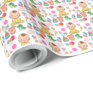 Cute Baby Nursery Speelgoed Patroon Baby Shower Cadeaupapier