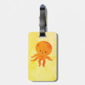 Cute Baby Octopus Cartoon Bagagelabel (Achterkant verticaal)