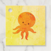Cute Baby Octopus Cartoon Bedankjes Labels (Voorkant)