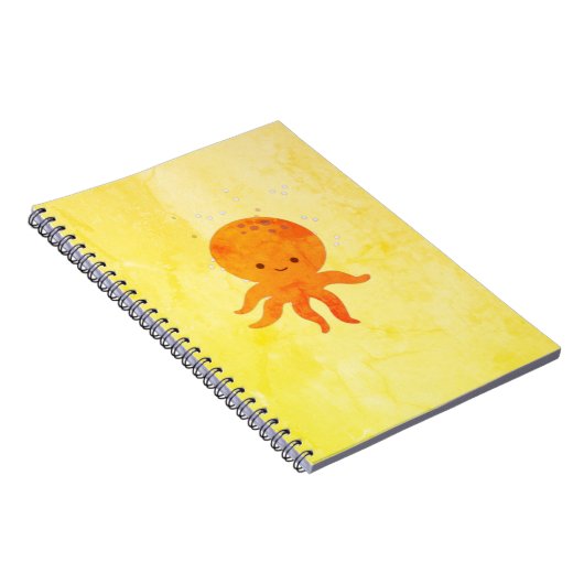 Cute Baby Octopus Cartoon Notitieboek (Rechterzijde)
