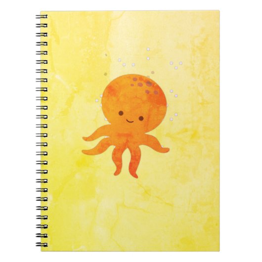 Cute Baby Octopus Cartoon Notitieboek (Voorkant)