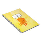 Cute Baby Octopus Cartoon Notitieboek (Rechterzijde)