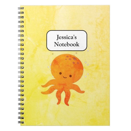 Cute Baby Octopus Cartoon Notitieboek (Voorkant)