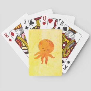 Cute Baby Octopus Cartoon Pokerkaarten