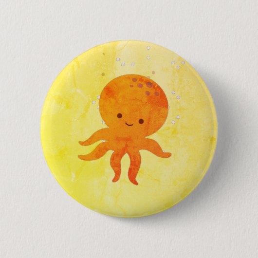 Cute Baby Octopus Cartoon Ronde Button 5,7 Cm (Voorkant)