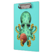 Cute Baby octopus die met Basketball speelt Klembord (Links)