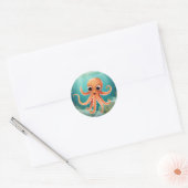 Cute Baby Octopus Ronde Sticker (Envelop)