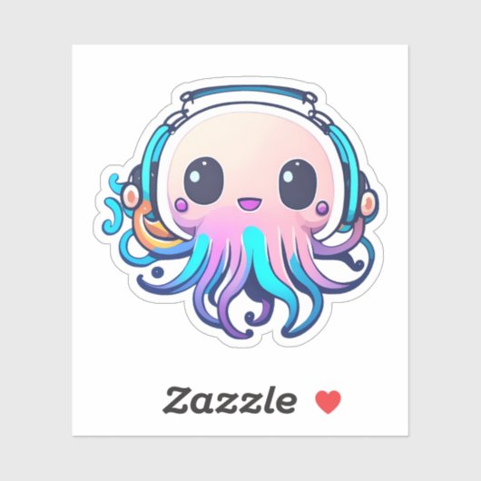 Cute Baby Octopus Sticker (Vel)