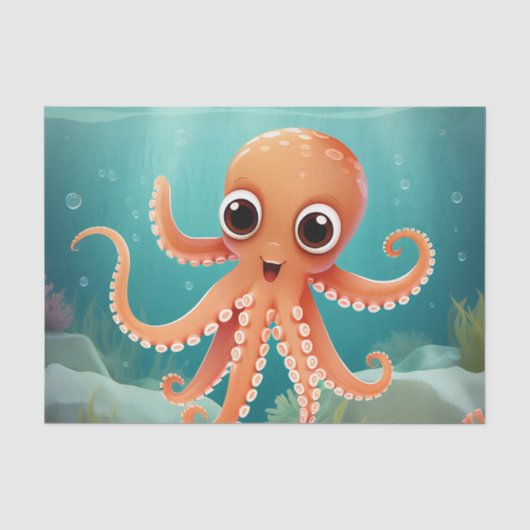 Cute Baby Octopus Tissuepapier (Voorkant)